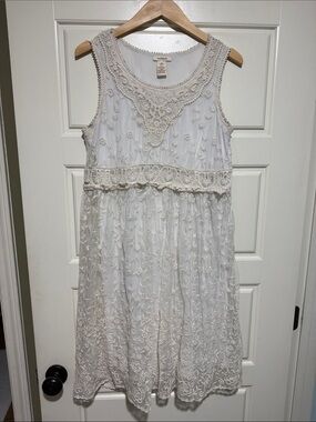 Sundance Ivory Juliet Lace-Trimmed Embroidered Midi Dress